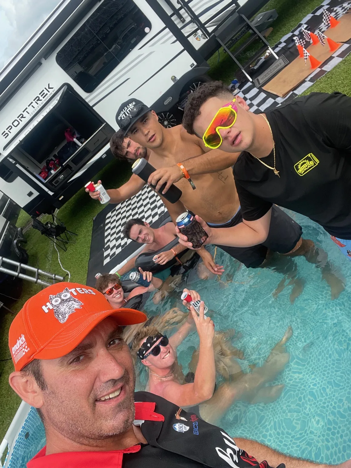 Some new friends kicking it in the pool. One of many.