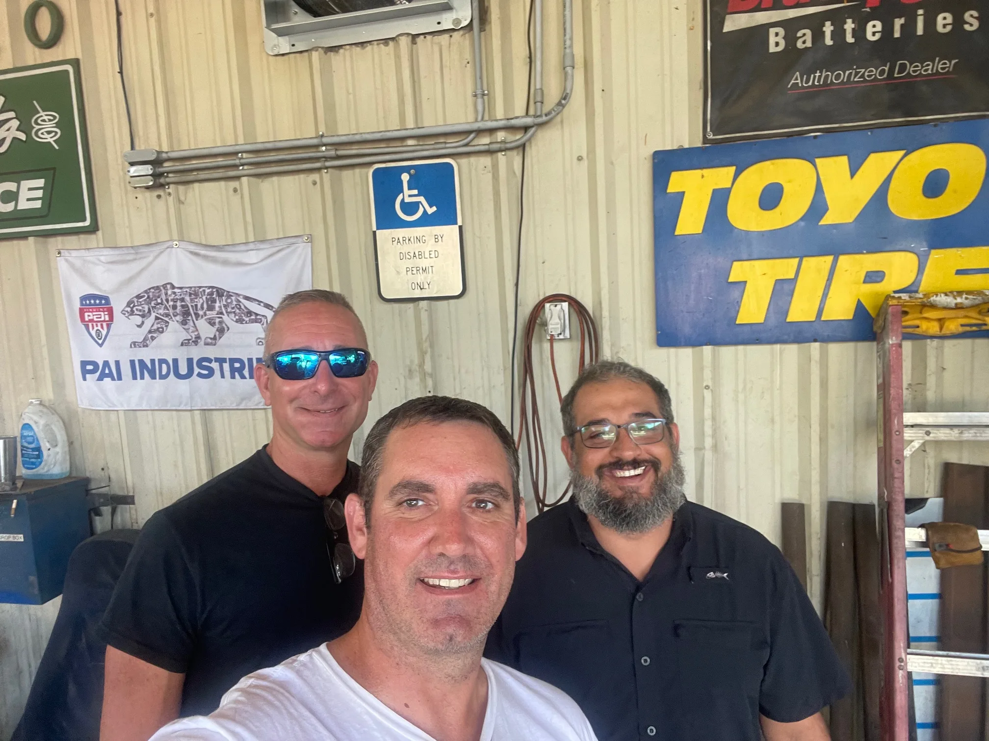 Lewis and Chris at Florida Shores Truck Center before we got on the road