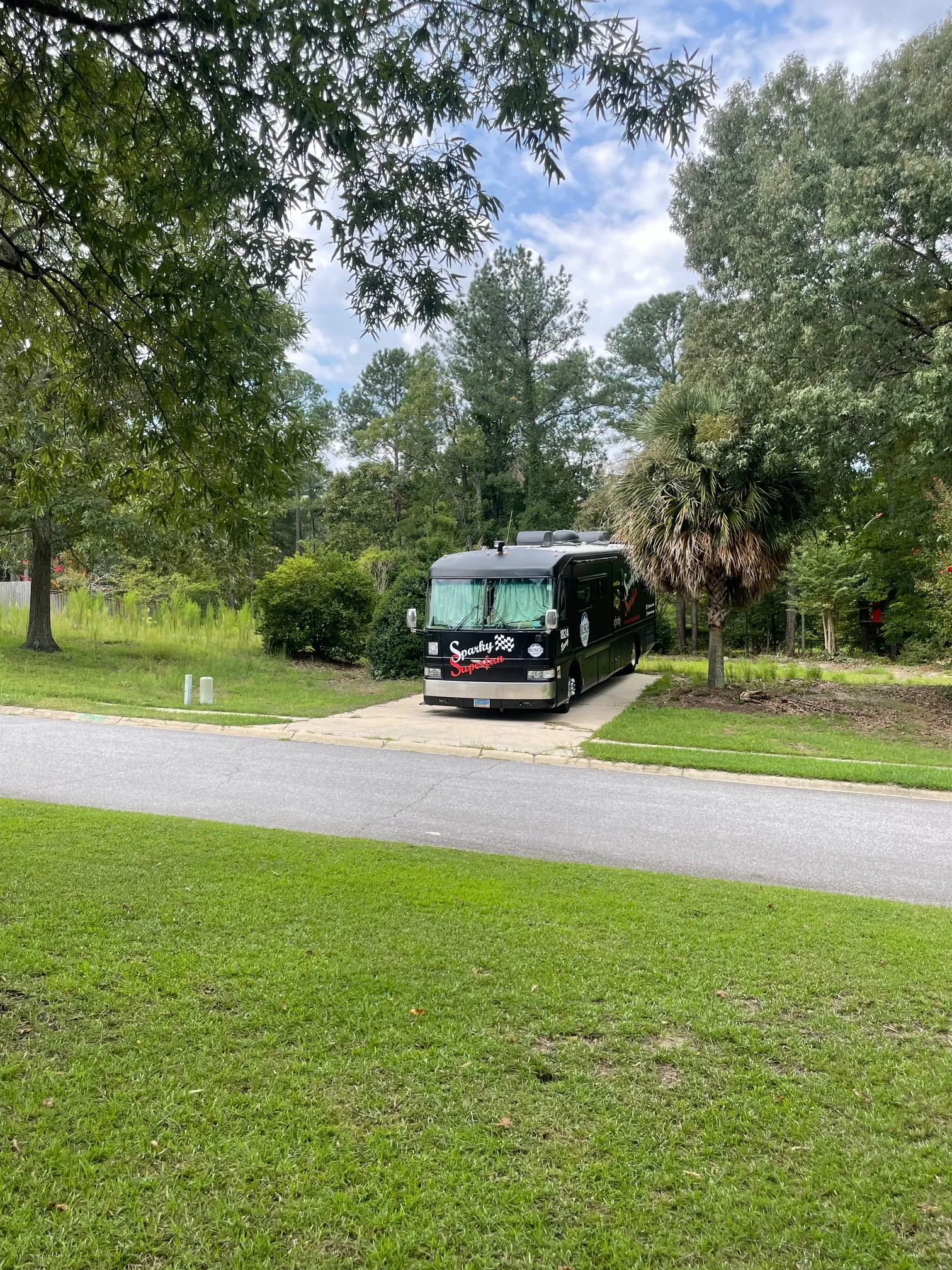 The rig parked across the street from my mom's house 